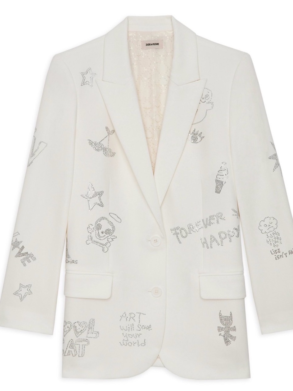 Zadig & Voltaire White Embellished Blazer